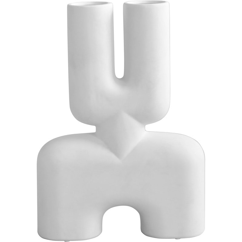 Cobra Double Medio Dekorativ Vase, Benhvit