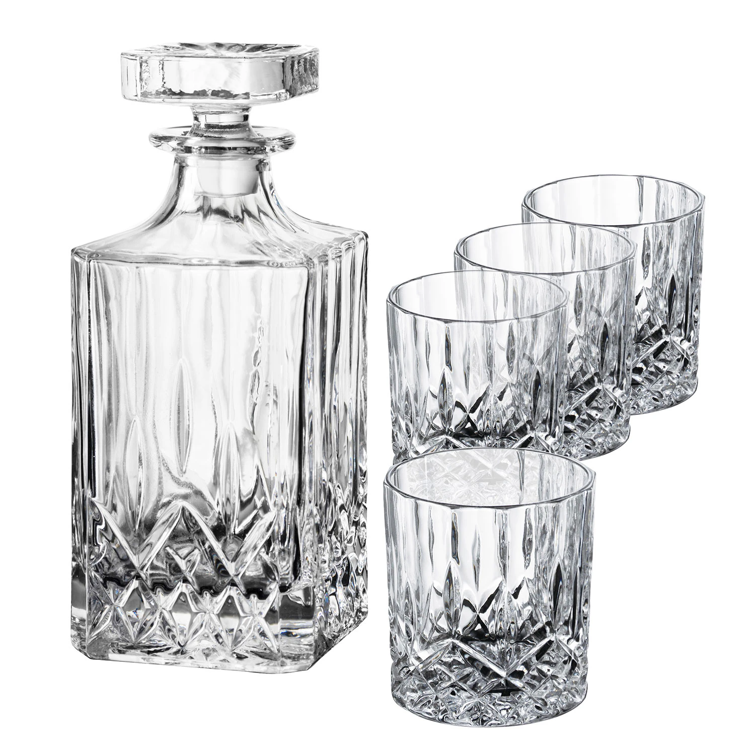 Aida Harvey Karaffelsett 1 Karaffel & 4  -  Whiskeyglass & Cognacglass Glass Klar - 80336
