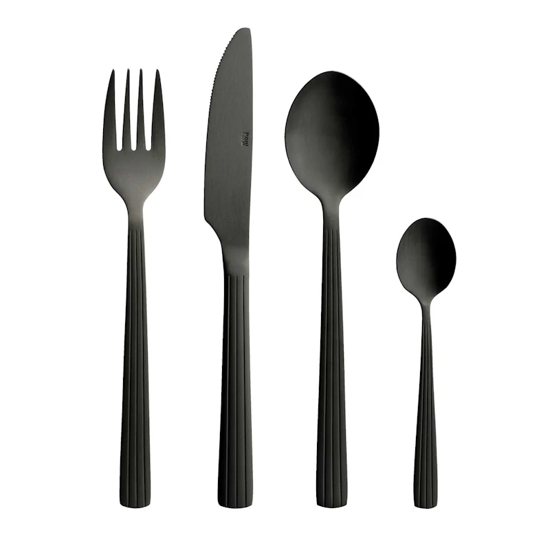 Raw Bestikksett 16 Deler, Matt Black
