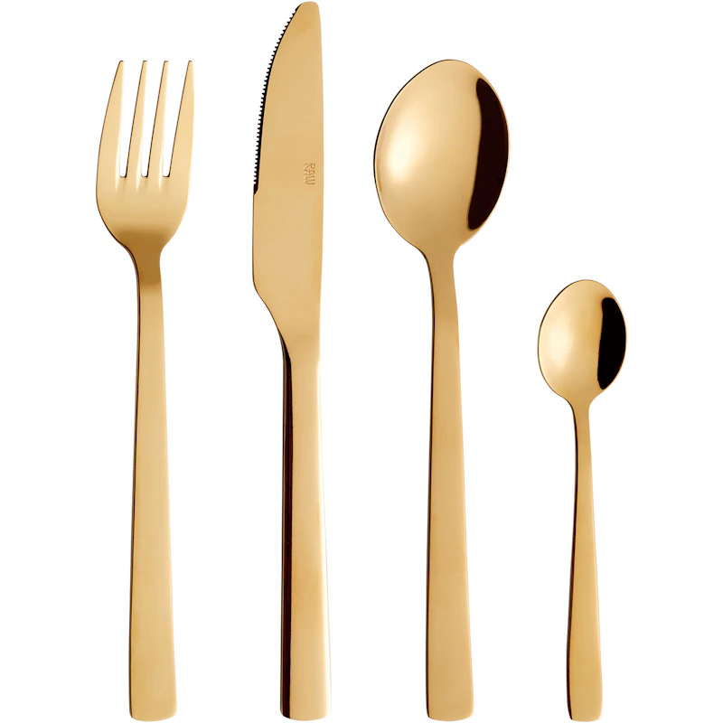 Raw Bestikksett 24-pk, Gull