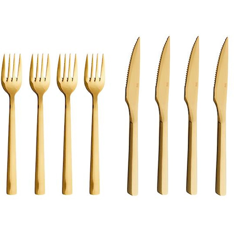 Raw Bestikksett 8 Deler, Gull