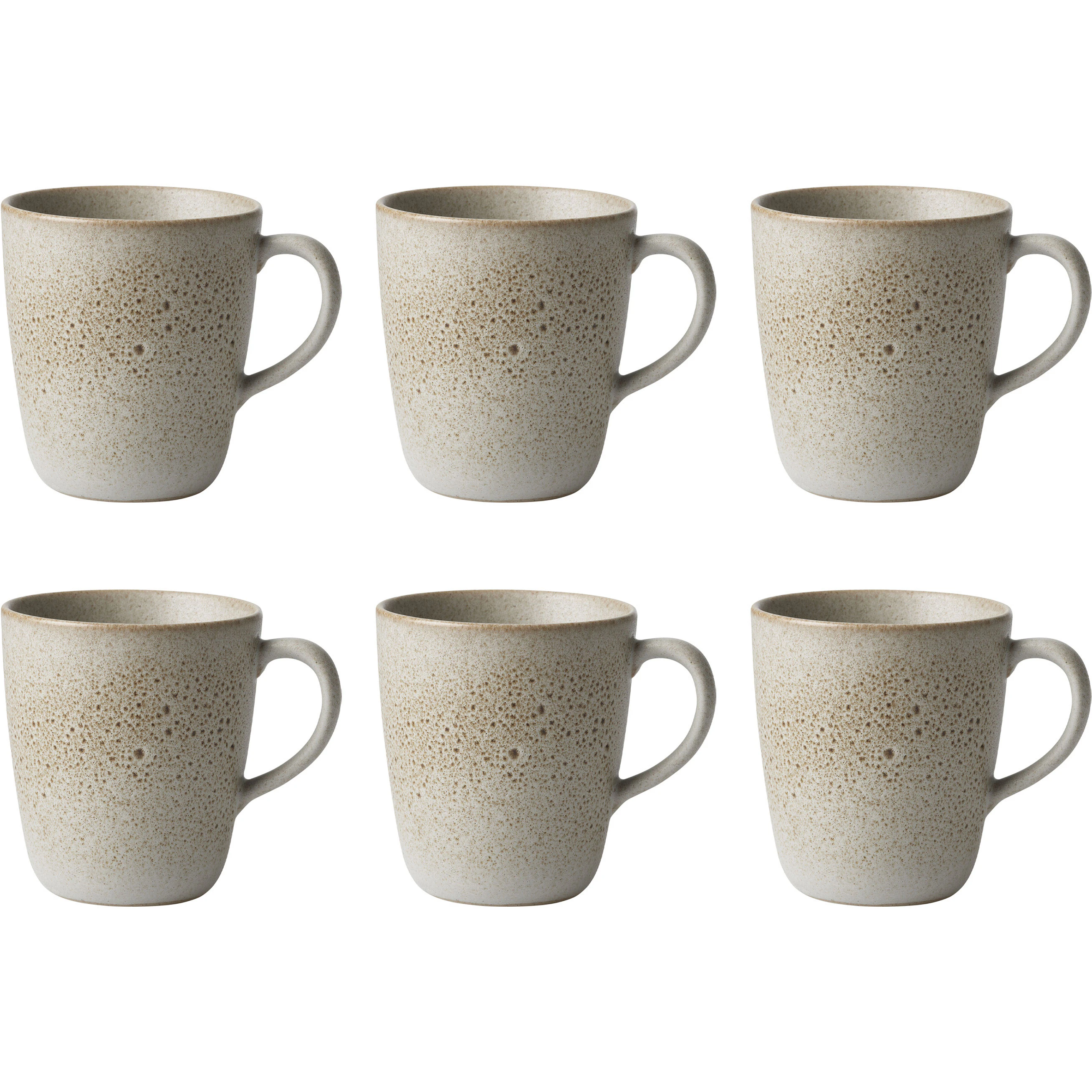 Aida Raw Krus Med H&aring;ndtak 35 Cl 6-pk  -  Tekopper Stengods Sandy Beige - 14493