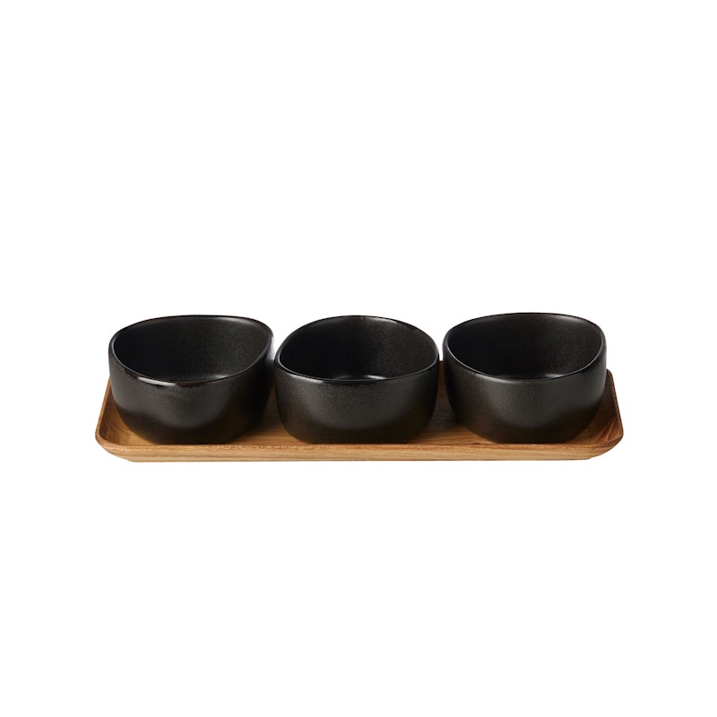 Raw Organic Skåler 3-pk, Titanium Black