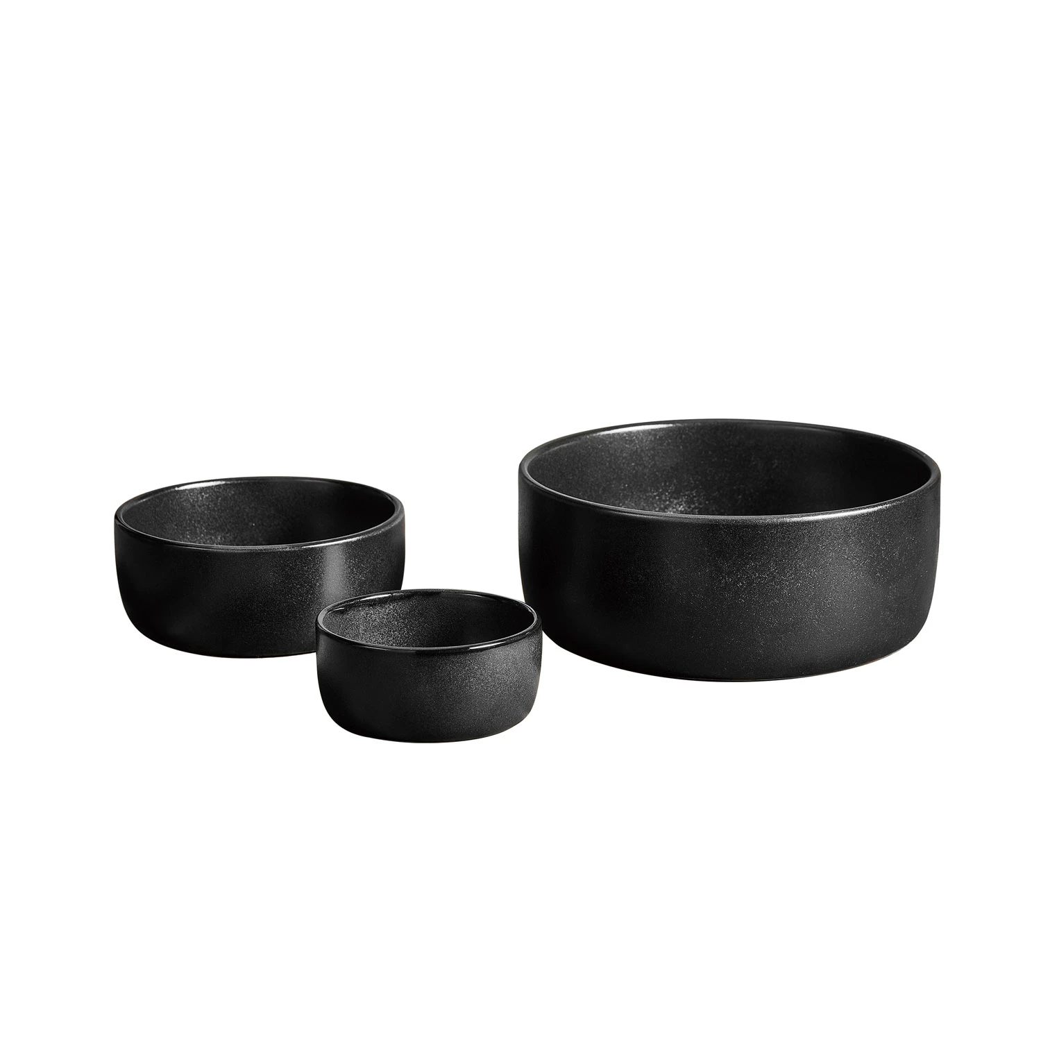 Aida Raw Sk&aring;lsett 3-pk  -  Serveringssk&aring;ler Stengods Titanium Black - 14836