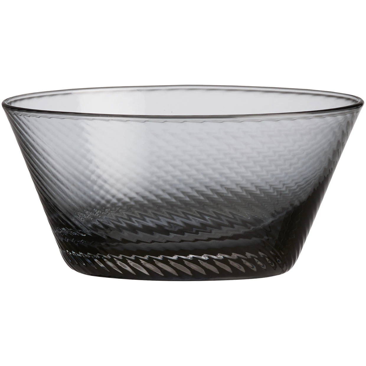 Aida Raw Unique Swirl Sk&aring;l 12,5 Cm R&oslash;yk -  Serveringssk&aring;ler Glass Smoke - 14577