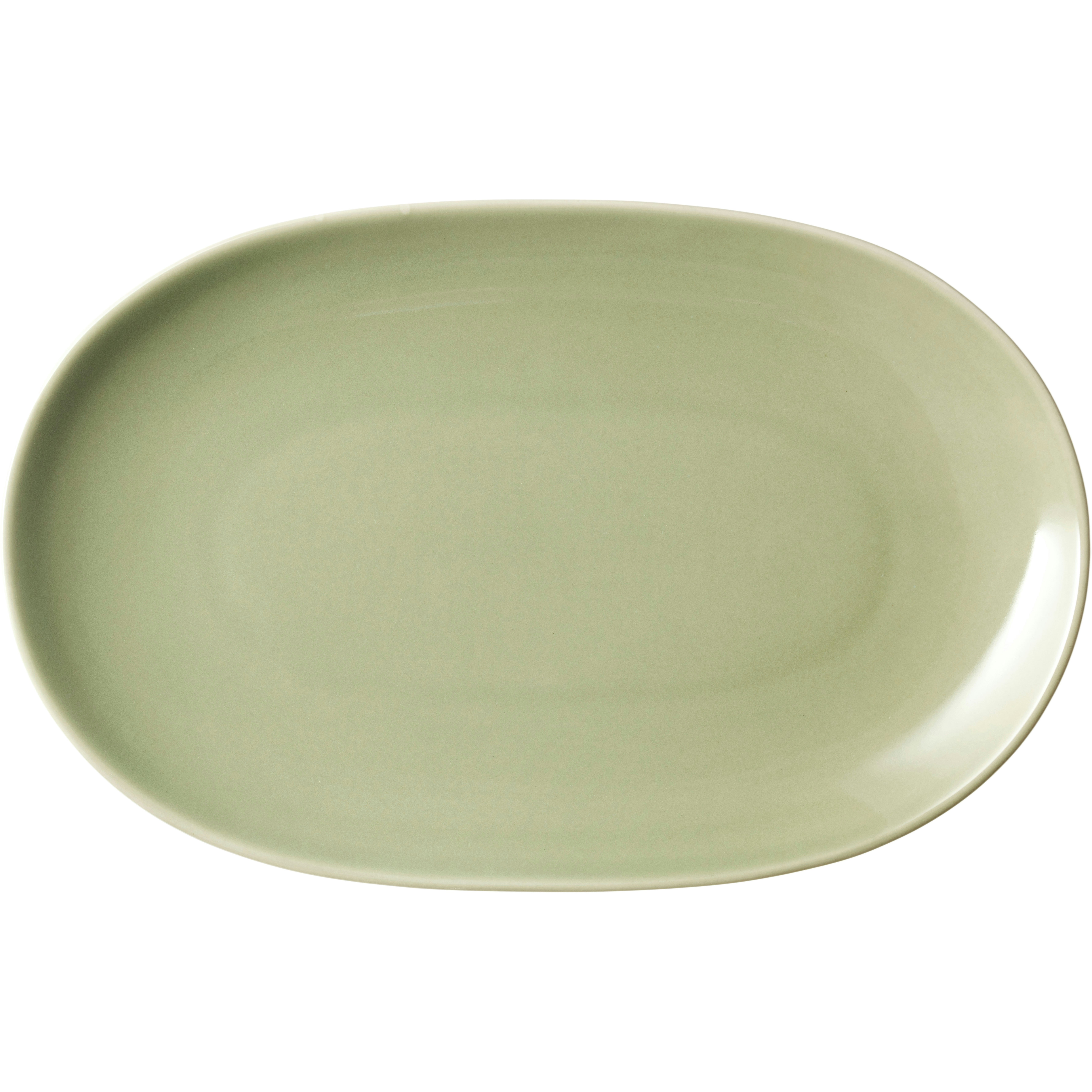 Arabia 24h Oval Plate 18x28 Cm Sage -  Serveringsfat Vitroporcelain Salvia - 1083891
