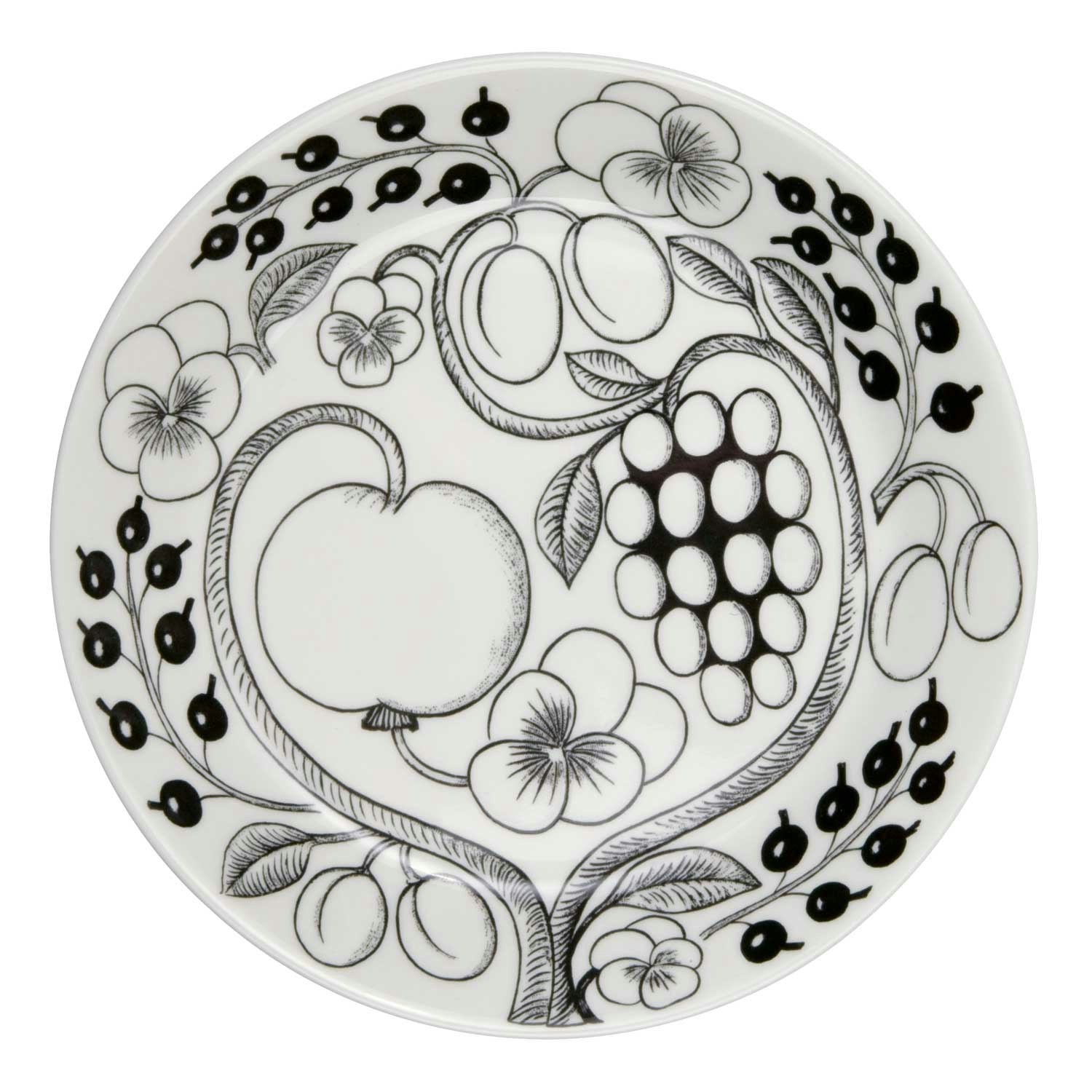 Arabia Paratiisi Sidetallerken Svart 21 Cm -  Asjetter Porselen Sort - 1005399