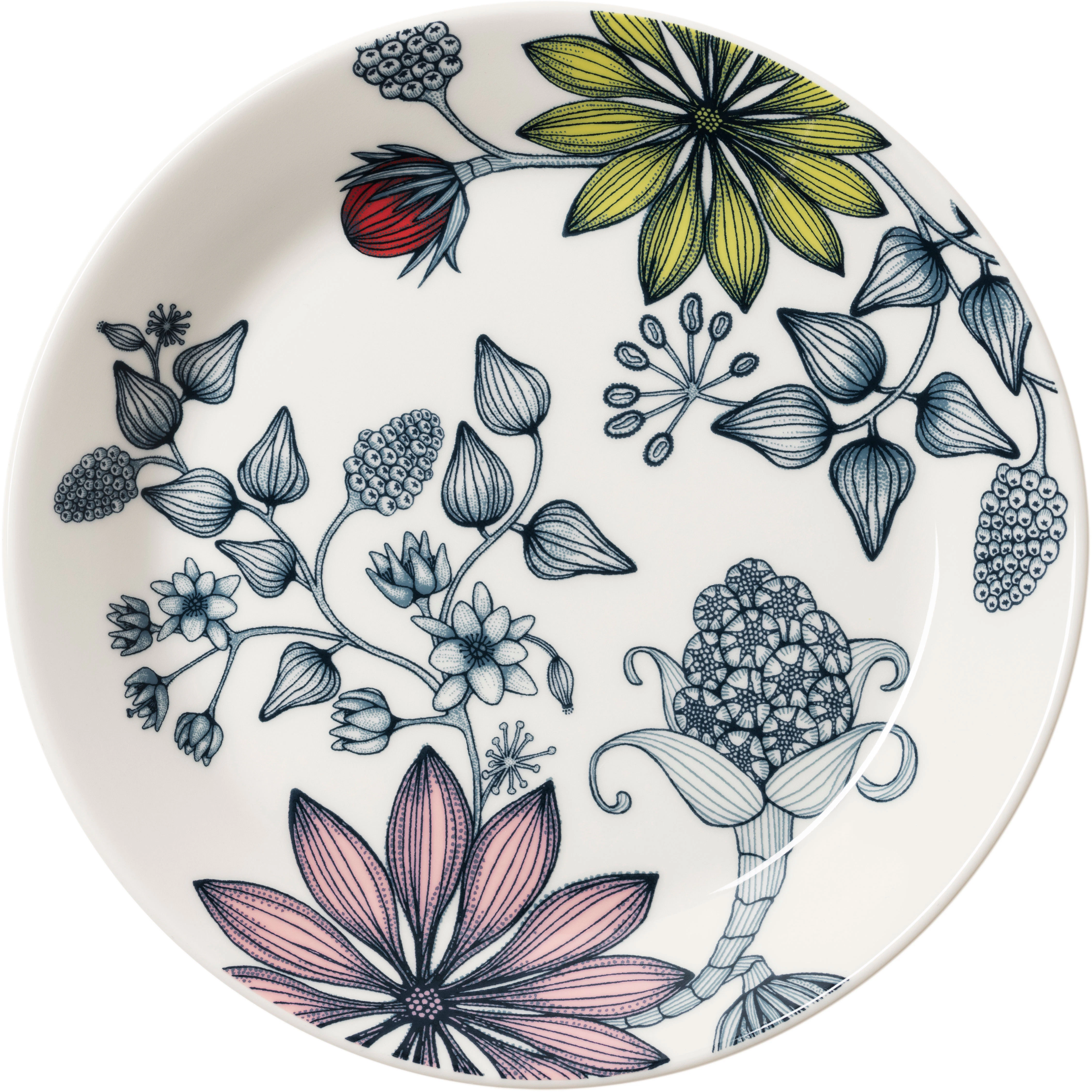 Arabia Runo Tallerken Sommarstr&aring;le 21 Cm -  Asjetter Vitroporcelain Multi - 1082439