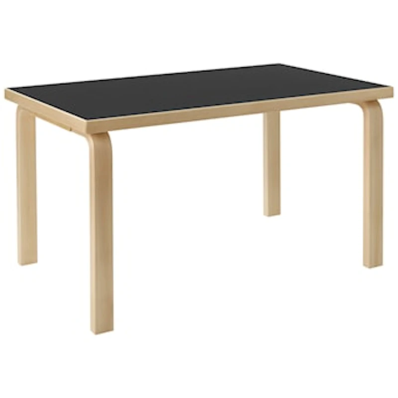 Aalto 80B Barnebord Rektangulær 60x100 cm, Sort Linoleum