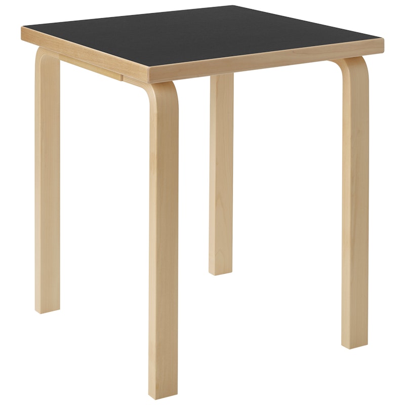 Aalto 80C Barnebord Kvadratisk 60x60 cm, Sort Linoleum