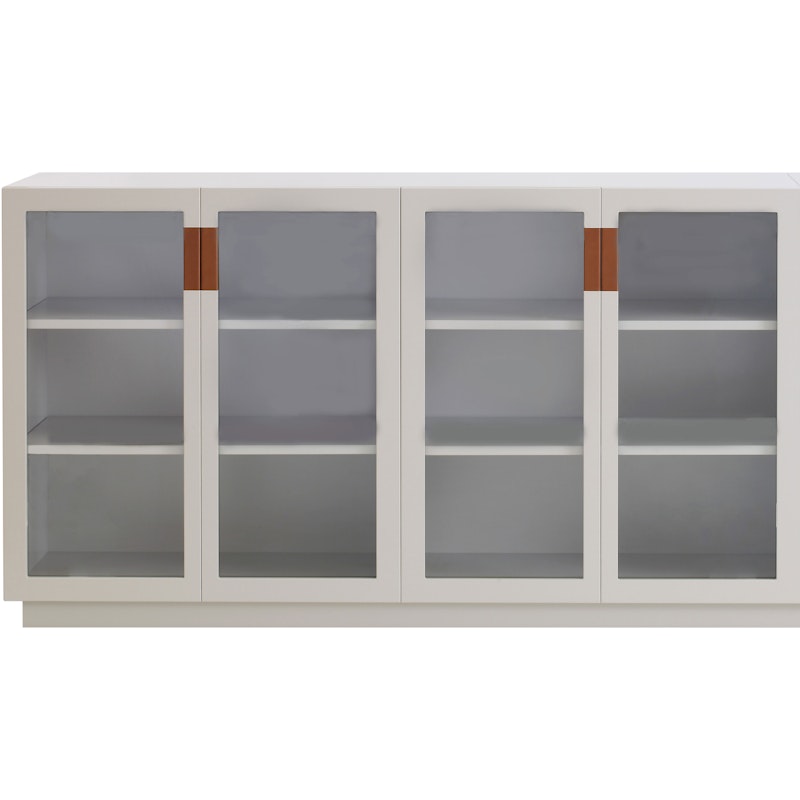 Frame 160 Medium Vitrineskap Med Glassdører, Hvit / Cognacfarget