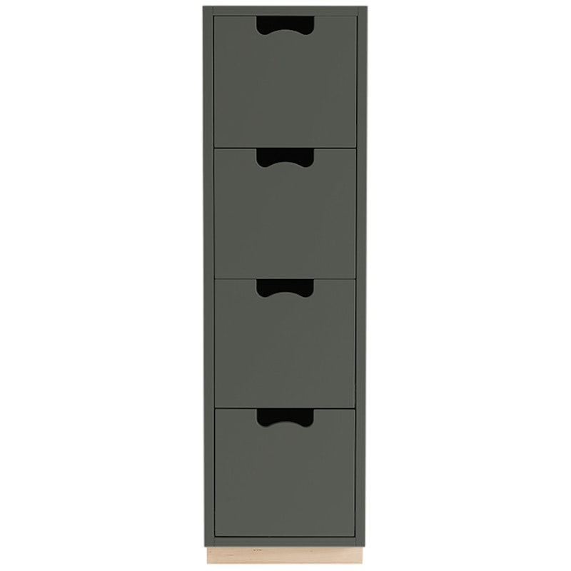 Snö J4 Chest Of Drawers Green Khaki, Base  Oak