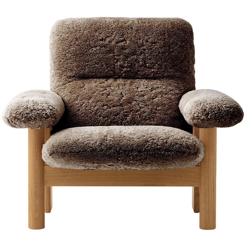 Brasilia Lenestol, Natural Oak / Sheepskin Sahara