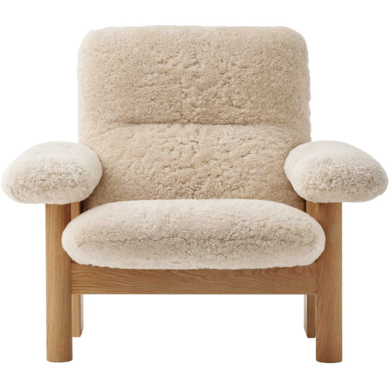 Brasilia Lenestol, Natural Oak / Sheepskin Nature