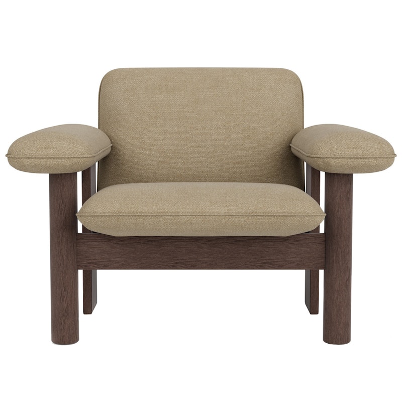 Brasilia Lenestol Lav Rygg, Mørkbeiset Eik / Bouclé 02 Beige