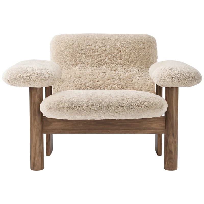 Brasilia Lenestol Lav Rygg, Walnut / Sheepskin Nature