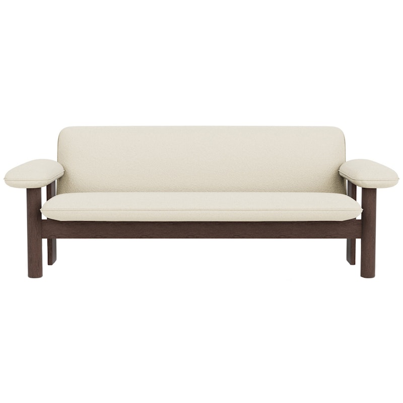 Brasilia 2-Seter Sofa, Mørkbeiset Eik / Baru 0200 Hvit