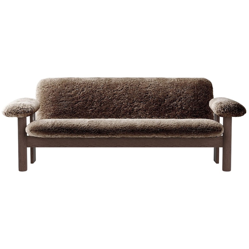 Brasilia 2-Seter Sofa, Mørkbeiset Eik / Sheepskin Sahara