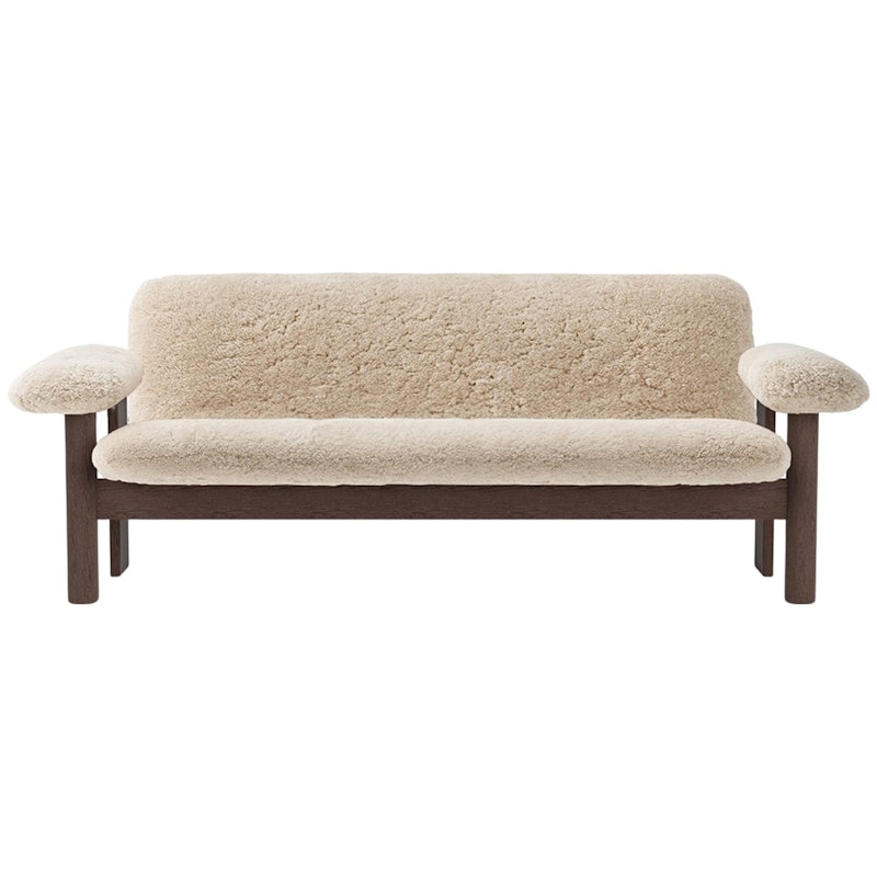 Brasilia 2-Seter Sofa, Mørkbeiset Eik / Sheepskin Nature