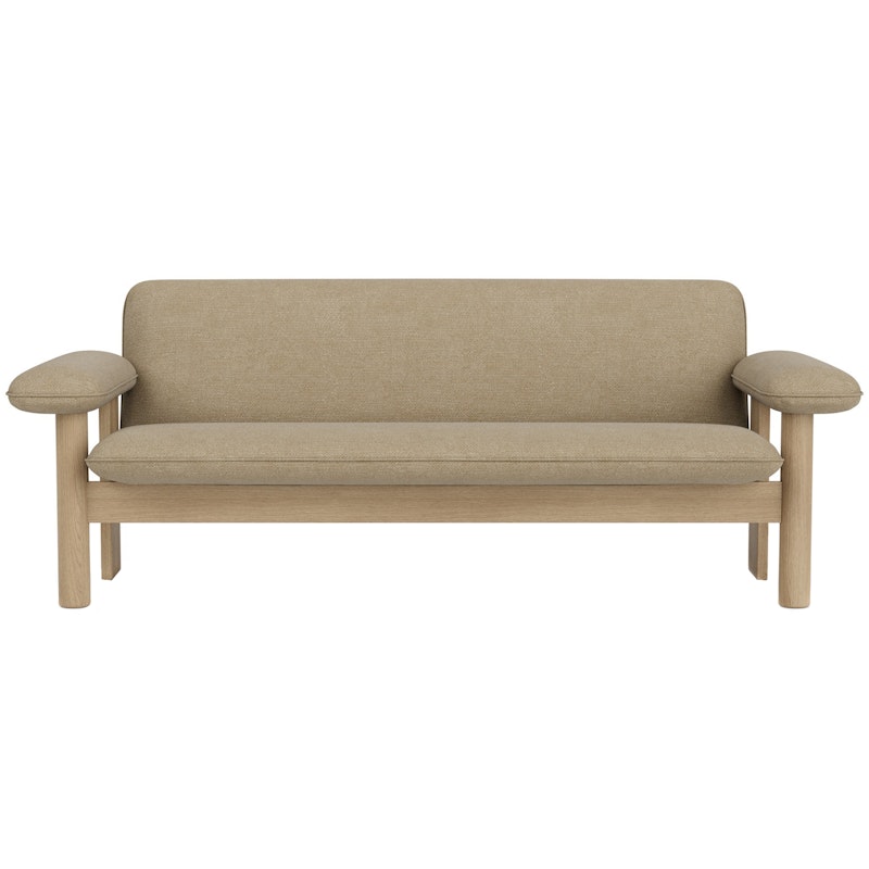 Brasilia 2-Seter Sofa, Eik / Bouclé 02 Beige