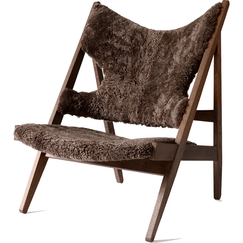 Knitting Loungestol, Sheepskin Drake 20 / Mørkbeiset Eik