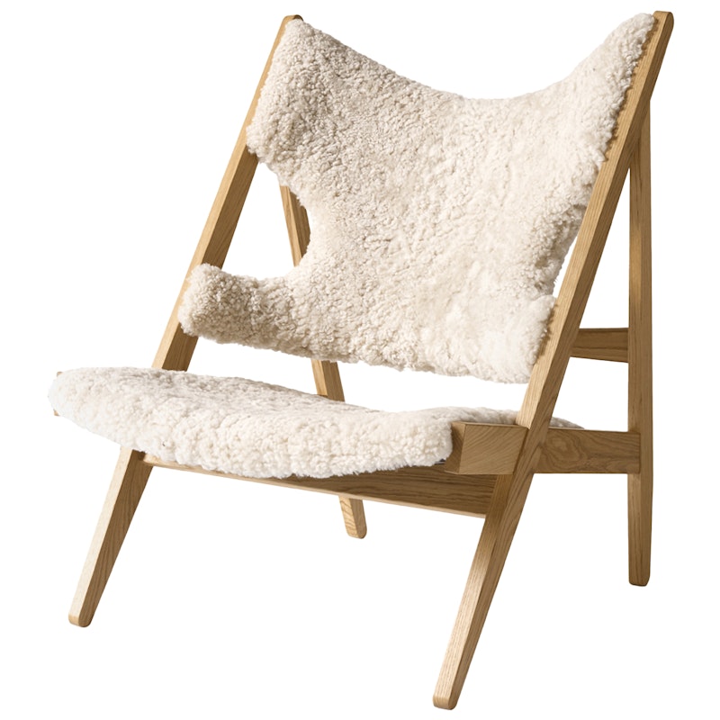Knitting Loungestol, Eik / Saueskinn Curly Nature