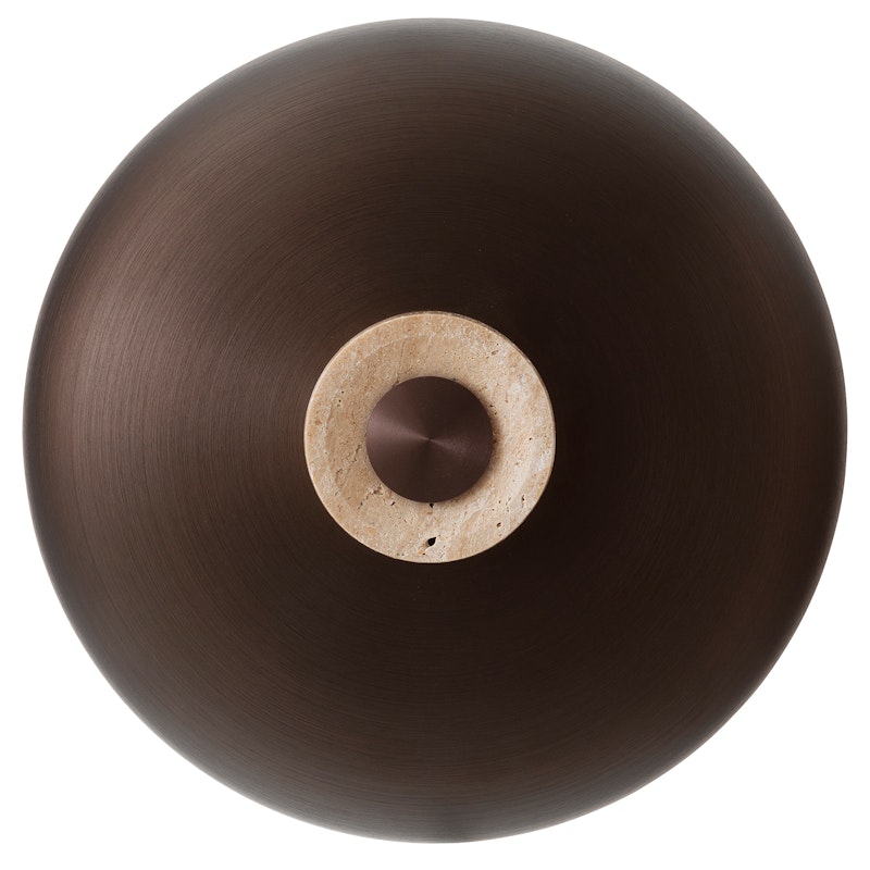 Reverse Vegglampe Fastsittende Installasjon, Travertin / Bronzed Brass