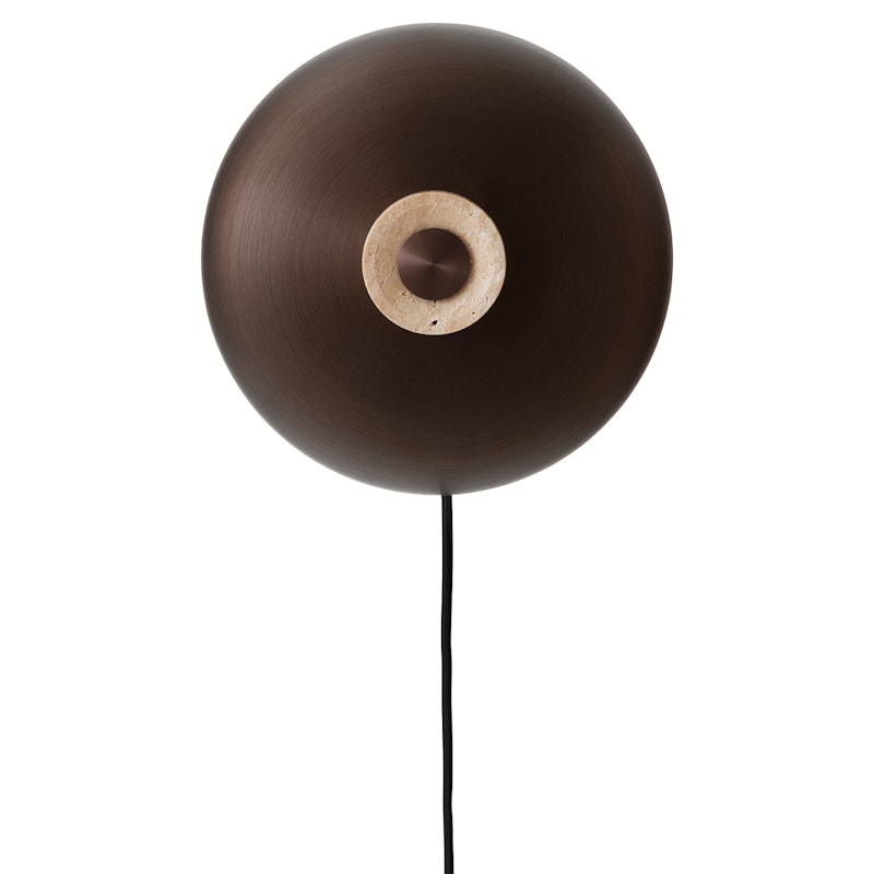 Reverse Vegglampe, Travertin / Bronzed Brass
