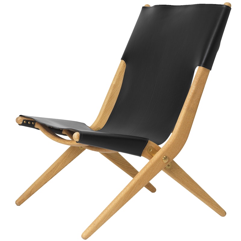 Saxe Loungestol, Oljet Eik / Black Leather