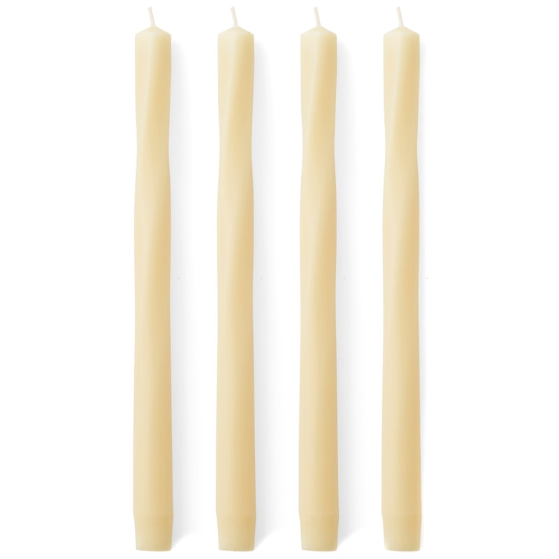 Twist Stearinlys 4-pk, Ivory