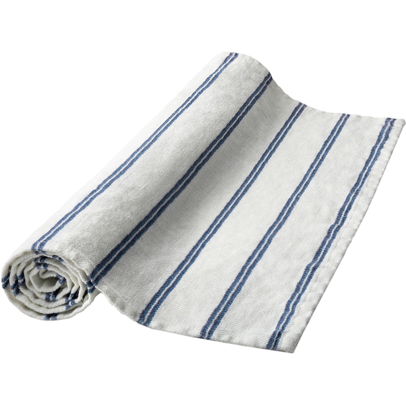 Linåker Bordløper 44x140 cm, Off-white / Marine