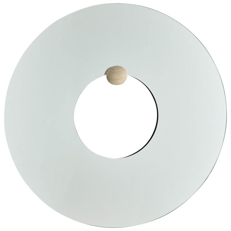 Castellum Veggspeil Ø80 cm, Travertin