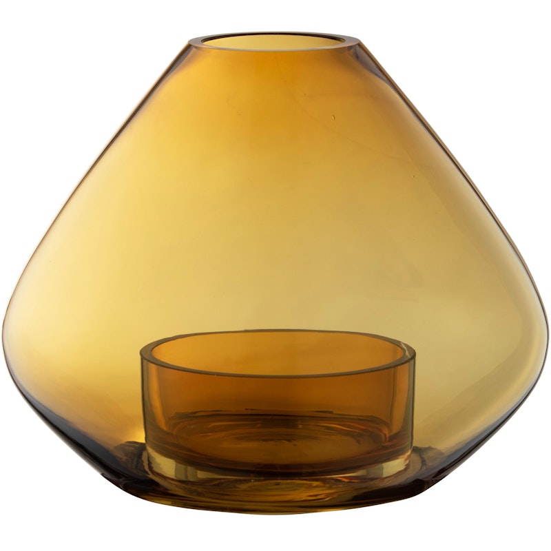 Uno Lysestake / Vase Amber Ø14,5 cm