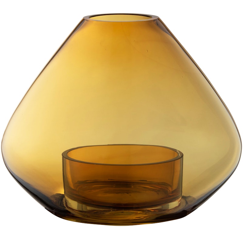 Uno Lysestake / Vase Amber Ø25,9 cm