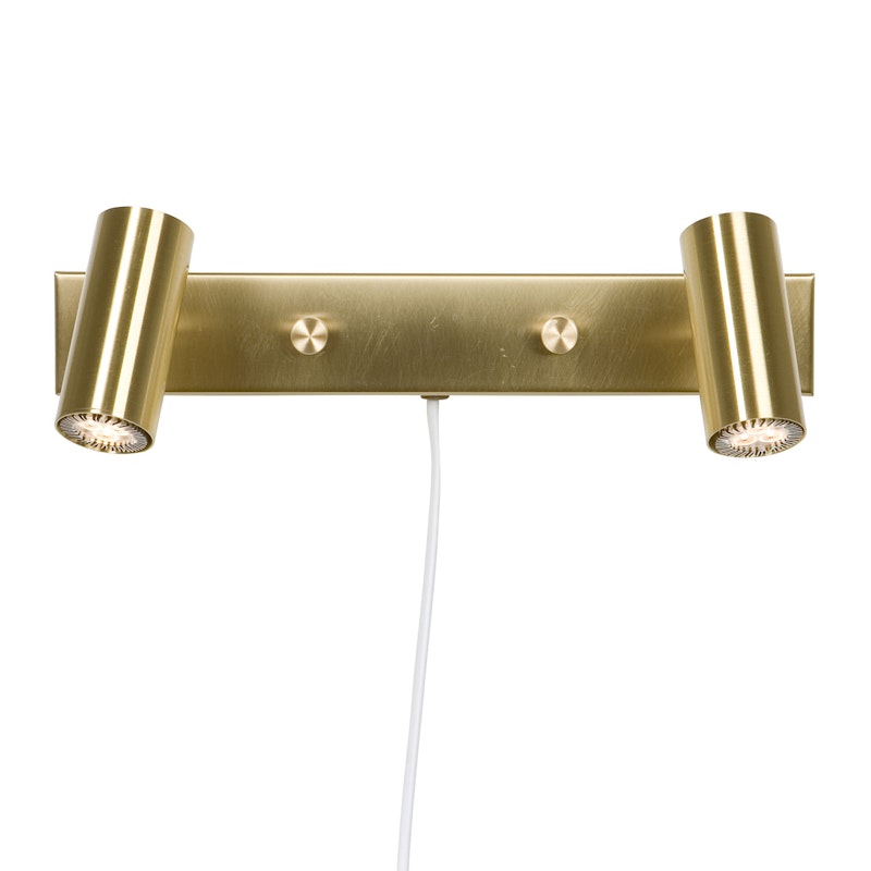 Cato Double Vegglampe, Messing