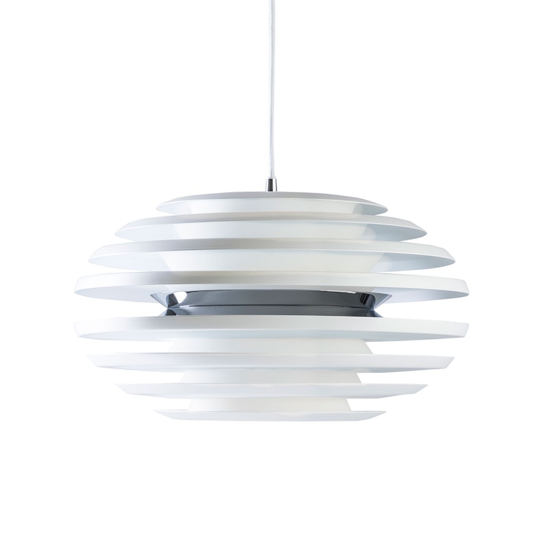 Ellipse Taklampe Ø50cm, Hvit/ Krom