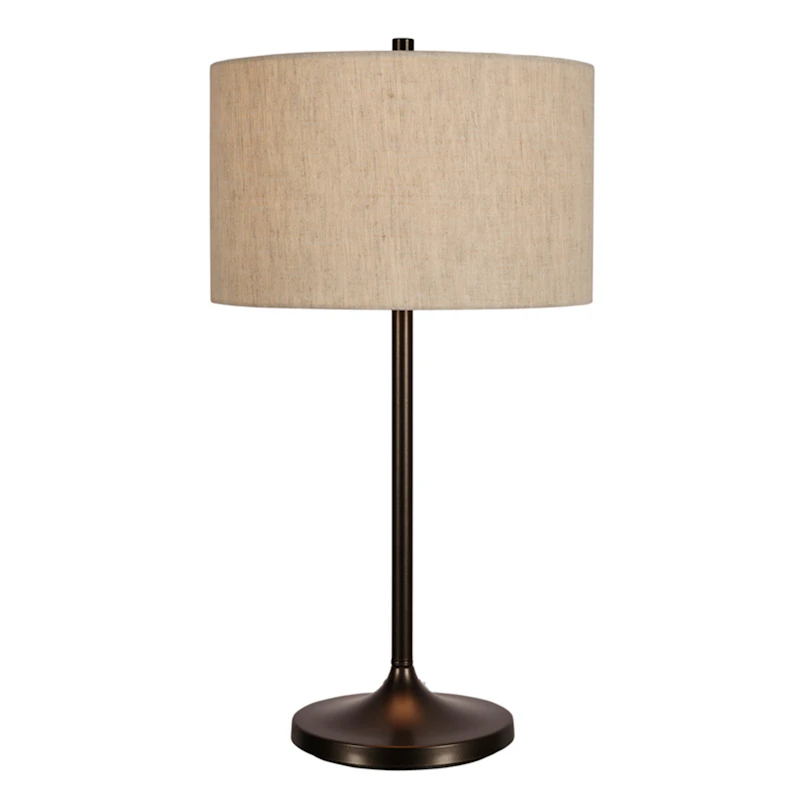 Soft Bordlampe, Metallisk Bronse / Linen Natural