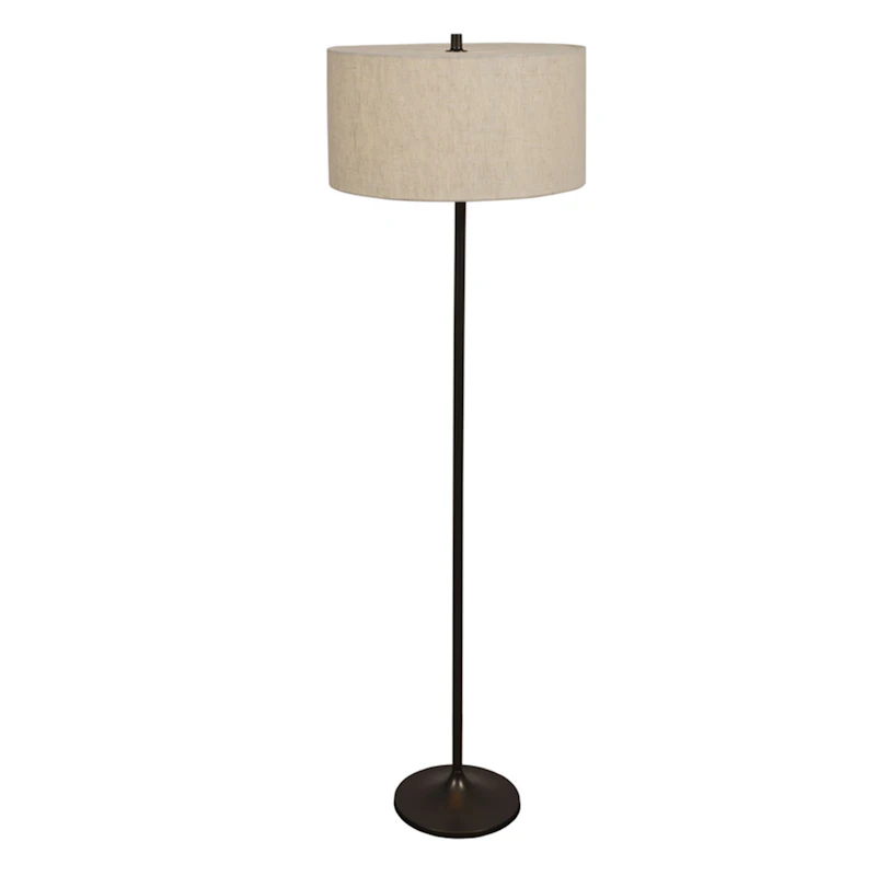 Soft Gulvlampe, Metallisk Bronse / Linen Natural