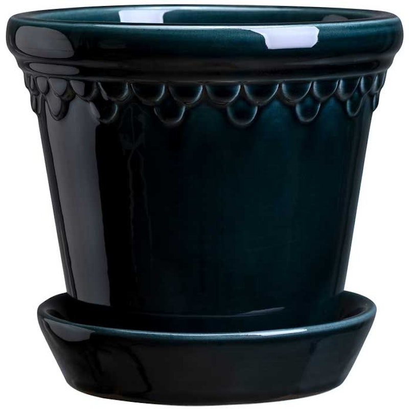 Copenhagen Krukke Med Tallerken 21 cm, Petroleum Blue