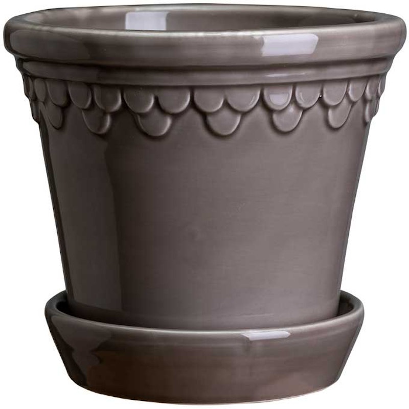 Copenhagen Krukke Med Tallerken 21 cm, Pearl Grey
