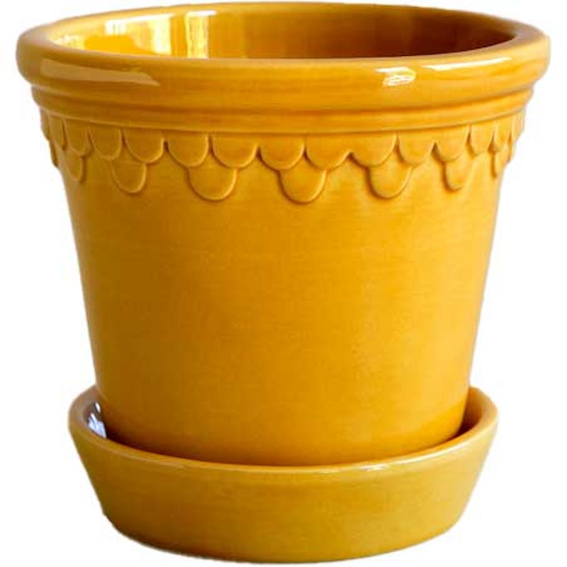 Copenhagen Krukke Med Tallerken 16 cm, Amber Yellow