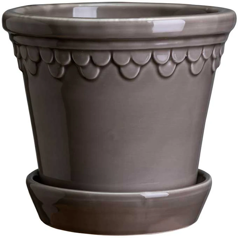 Copenhagen Krukke Med Tallerken 21 cm, Pearl Grey