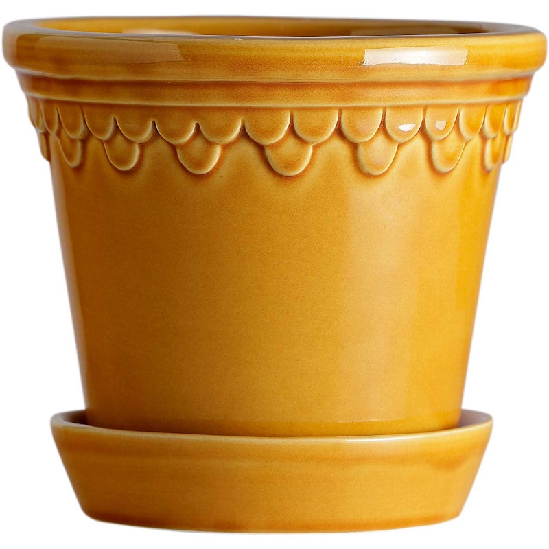 Copenhagen Krukke med Tallerken Gul, Ø14 cm