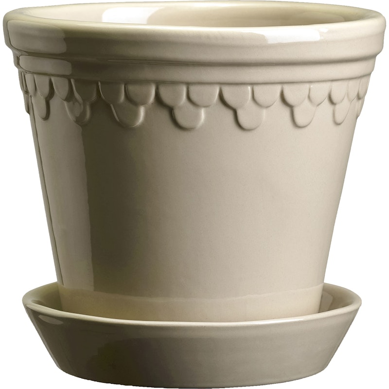 Copenhagen Krukke med Tallerken Sand Stone, Ø10 cm