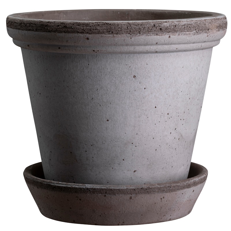 Flora Krukke Med Tallerken Ø30 cm, Grå