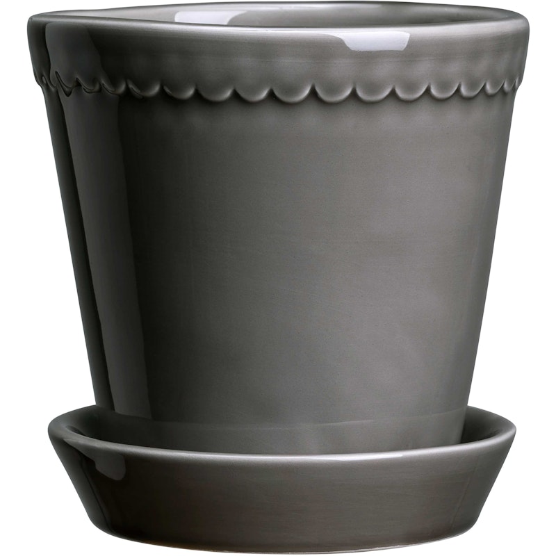 Helena Krukke Med Tallerken 16 cm, Pearl Grey