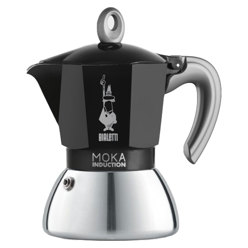 Moka Induction Kaffetrakter Sort, 4 Kopper