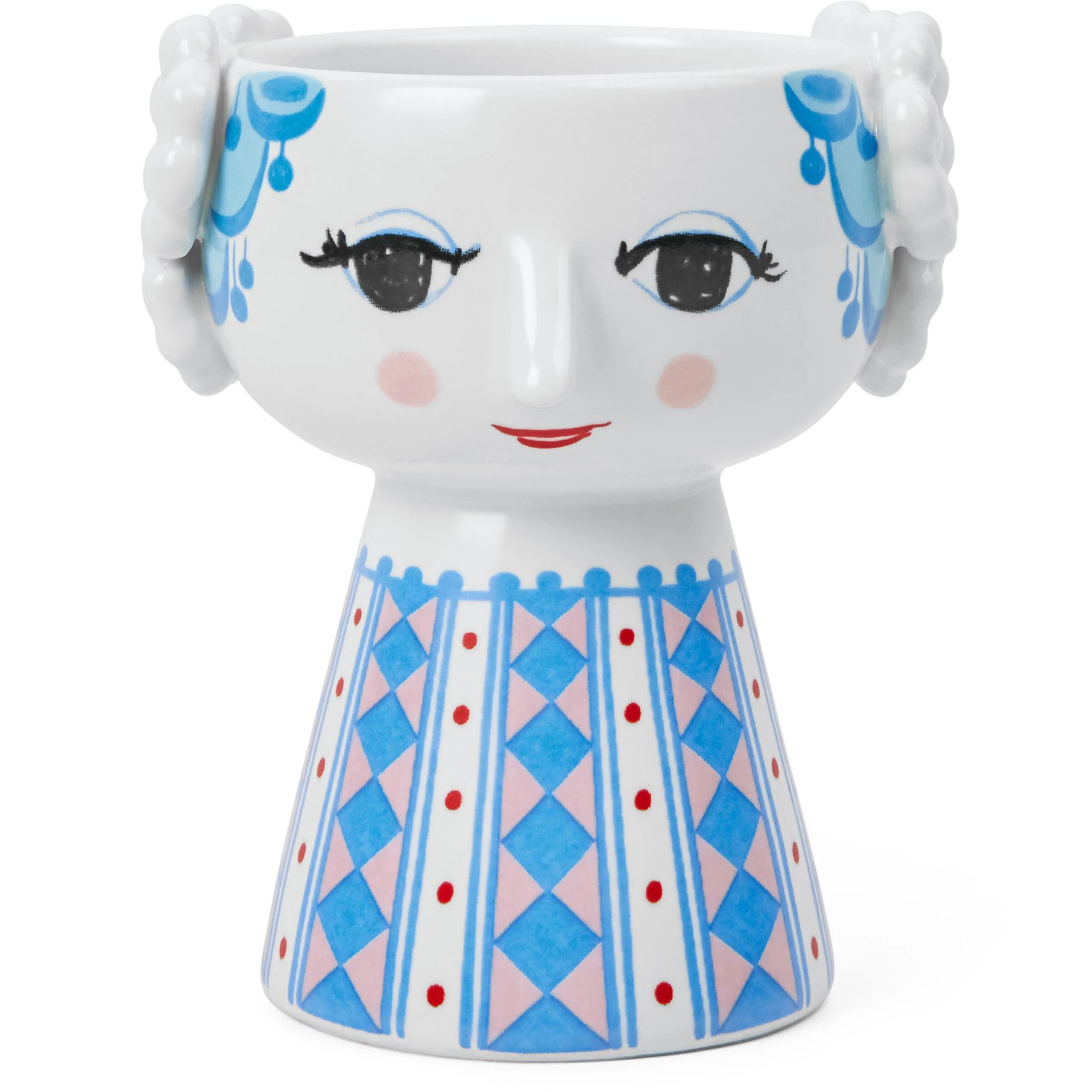 Bj&oslash;rn Wiinblad Eva Lyslykte 9,5 Cm  -  Lysestaker Keramikk Bl&aring; - 56551