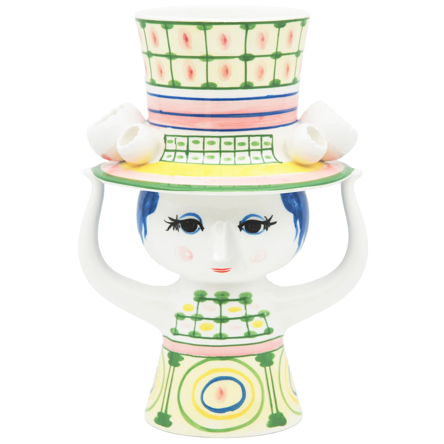 Bj&oslash;rn Wiinblad Lady With Hat Vase 24,5 Cm  -  Vaser Keramikk Gr&oslash;nn - 54051