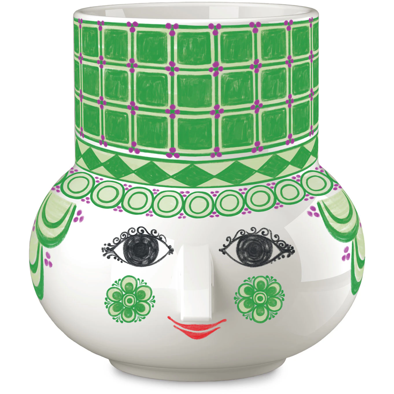 Bj&oslash;rn Wiinblad Olga Kubbelysholder H12 Cm  -  Lysestaker Keramikk Gr&oslash;nn - 53116